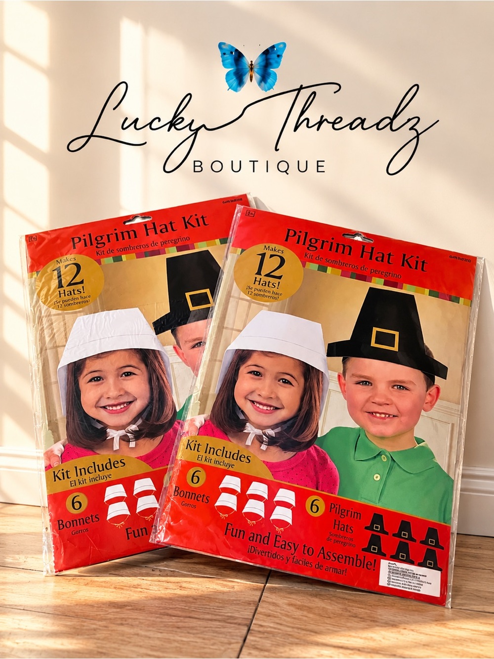 Pilgrim Hat Kit 24 Hats Thanksgiving Classroom Craft Party 2 Packs NIP